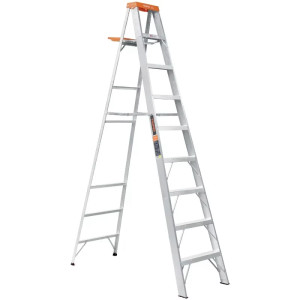 Escaleras Tijera 8 Peldaños con Bandeja T2 Max4m P9.5kg EAluminio, Truper 10338