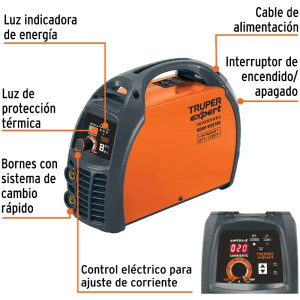 Soldadora Inversora 130A SMAW Bi-Voltaje, Truper 11787