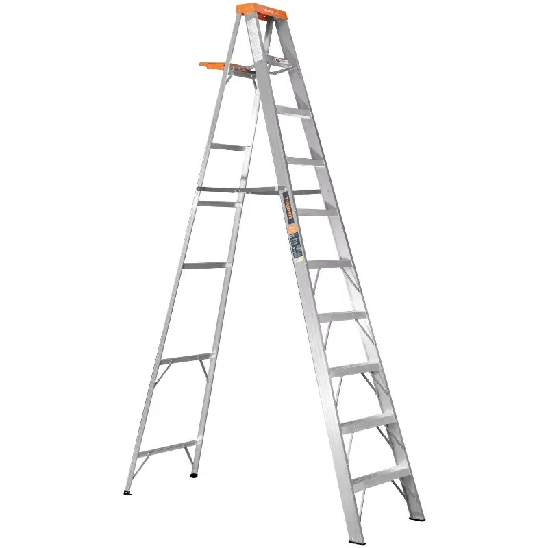 Escaleras Tijera 9 Peldaños con Bandeja T2 Max4.2m P10.7kg EAluminio, Truper 10436
