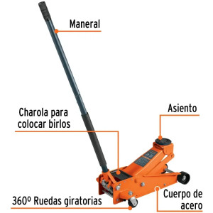 Gata Tipo Lagarto 3 T, Altura M 52cm M 13.5cm 35.8kg, Profesional, GAPRO-300, 14949 Truper