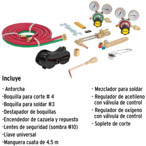 Equipo de corte y Soldadura para proceso Oxiacetileno Tipo Harris, Escalar BAR PSI, CORSOL-P 21576 Pretul