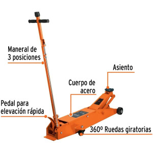 Gata Tipo Lagarto 5 T, Altura M 56cm M 15cm 87kg, Profesional con Pedal de Levante Rapido, GAPRO-5, 14957 Truper