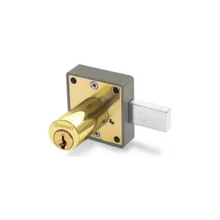  Cerradura para mueble dorado modelo 25, accion horizontal, Cilindro 36mm 2 llaves, CM-25L 43567 Hermex 15.423729 Cerradura para