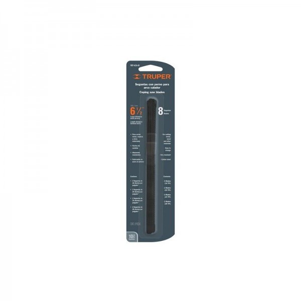  Repuesto para Arco Calador ACA-6X Contenido 8 Sierras, REP-ACA-6X 10229 Truper 12.033898 Repuest para Arco Calador ACA-6X Conte