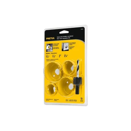  Juego para instalar cerraduras, 5 piezas, para madera y aluminio, KIT-5P 23550 Pretul 10.423729 Juego para instalar cerraduras,