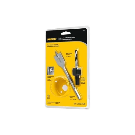  Juego para instalar cerraduras, 3 piezas, para madera y aluminio, KIT-3P 23549 Pretul 8.898305 Juego para instalar cerraduras, 