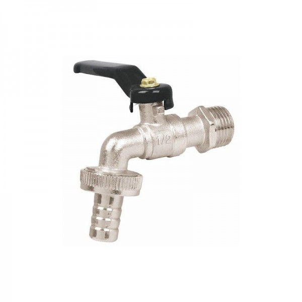  Llave de paso tipo esfera Metalica 1/2" 110g, Niquelado, Cierre 1/4 de vuelta, Entrada 1/2" Salida 3/4", LL-21P 23146 Pretul 6.