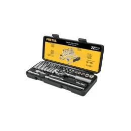  Juegos de herramientas 21 Piezas MM E1/4 EP Pretul 23980 39.830508 Juego de dados 22 Piezas Milimetrico con Estuche de Plastico