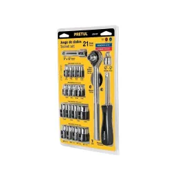  Juegos de herramientas 21 Piezas Dados E1/4-3/8 Pretul 21162 23.728814 Juego de herramientas 21 Piezas, Encastre 1/4" y 3/8", J