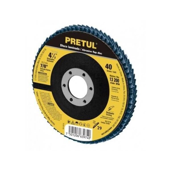  Discos Flap Discs Laminado 4 1/2" G80 Lija de Zirconia, DLP-2718 22352 Pretul 4.576271 Disco Flap Discs Laminado 4 1/2" G80 Lij