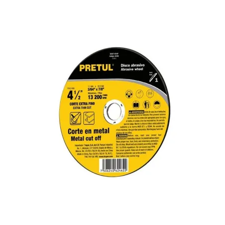  Discos Corte Metal 4 1/2" x1mm T41 OxidoAlumino, DICOF-4510P Pretul 22348 1.271186 Disco Corte Metal 4 1/2" 115x1mm T41 Oxido d