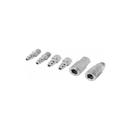  Juego de Acoples y Conectores de Acero Cromado 6 Piezas, Cuerda 1/4 NPT, CORAL-6P 27030 Pretul 15.423729 Juego de Acoples y Con