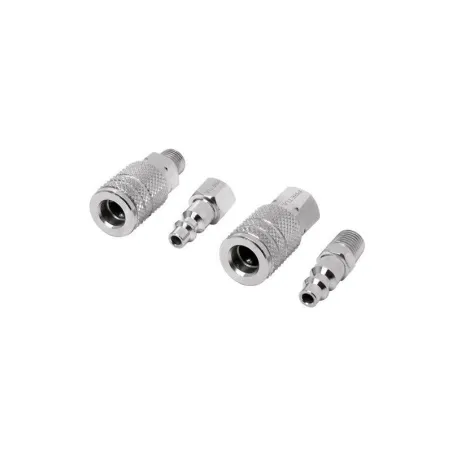  Juego de Acoples y Conectores de Acero Cromado 4 Piezas, Cuerda 1/4 NPT, CORAL-4P 27020 Pretul 13.559322 Juego de Acoples y Con