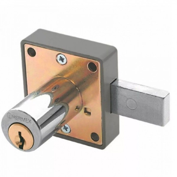  Cerradura para mueble cromo modelo 25, accion horizontal, Cilindro 36mm 2 llaves, CM-25C 43559 Hermex 15.423729 Cerradura para 