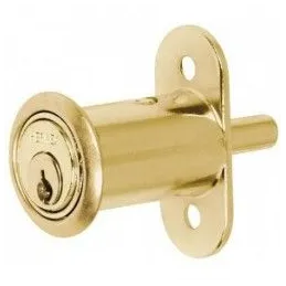  Cerradura para mueble dorado Tipo Boton modelo 20, para puertas corredizas de traslape, CM-20L 43569 Hermex 11.694915 Cerradura