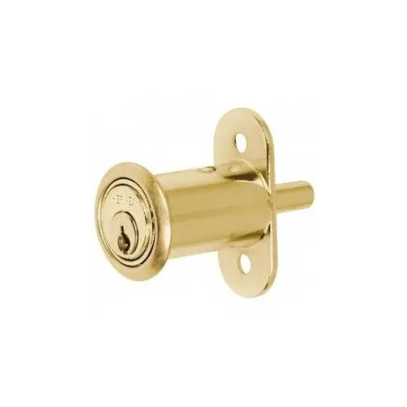  Cerradura para mueble dorado Tipo Boton modelo 20, para puertas corredizas de traslape, CM-20L 43569 Hermex 11.694915 Cerradura