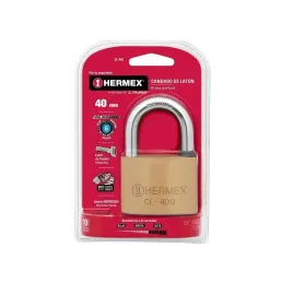  Candados 40mm S6 3llavesPuntos Hermex 43300 26.271186 Candado Pulido de Alta seguridad 40mm Seguridad 6, Incluyen 3 llaves de p