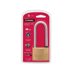  Candados 50mm S6 ExtraLargo 2llaves Hermex 43442 26.271186 Candado Pulido de Alta seguridad extra largo 50mm Seguridad 6, Inclu