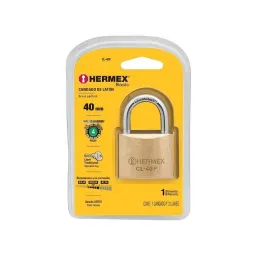 Candados 40mm S4 2llaves Hermex 23515 10.508475 Candado Pulido Basico 40mm Seguridad 4, Incluyen 2 llaves Tradicional, CL-40P 2