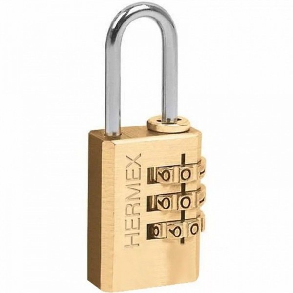  Candados de Combinacion 20mm S2 3Digitos Hermex 43346 7.966102 Candado de Combinacion 20mm Seguridad 2, 3 combinaciones persona