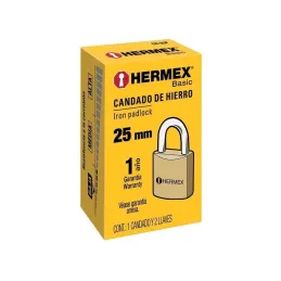  Candados 25mm S1 Hierro 2llaves Hermex 22528 2.457627 Candado de Hierro 25mm Seguridad 1, 2 llaves tradicional, CH-25P 22528 He