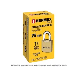  Candados 20mm S1 Hierro 2llaves Hermex 22526 2.118644 Candado de Hierro 20mm Seguridad 1, 2 llaves tradicional, CH-20P 22526 He