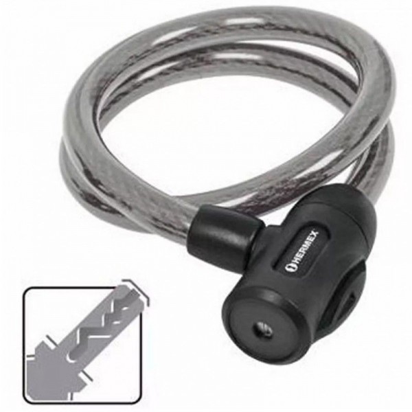  Cables de Seguridad con llave 15mm 1.20m, en acero con cubierta PVC, Incluyen 2 llaves tipo automotriz, CB-15 43920 Hermex 15.0