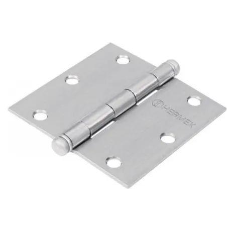  Bisagras cuadrada 4" Acero Cromo Mate Capuchina CRedonda 2.5mm Hermex 43257 4.745763 Bisagra cuadrada de acero cromo mate 4" Ca