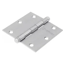  Bisagras cuadrada 3" Acero Cromo Mate  Capuchina CPlana 2mm Hermex 43261 2.711864 Bisagra cuadrada de acero cromo mate 3" Cabez