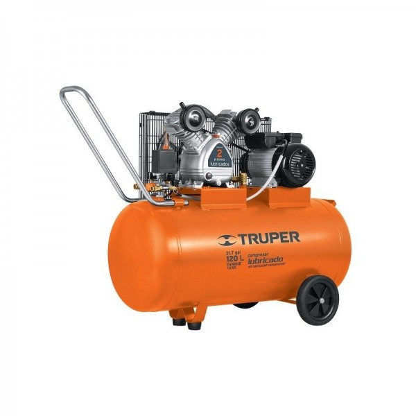  Compresoras de Aire de 4HP 120 Litros, Uso Ininterrumpido Arranque Automatico, Truper COMP-120LHC 102132 1720.338983 Compresora