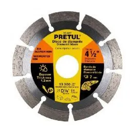  Discos de Corte Diamantados Rin Segmentado 4-1/2" x1.2mm Marmol Concreto Piedra D7/8 cReductoes, Pretul 27032 11.186441 Disco d