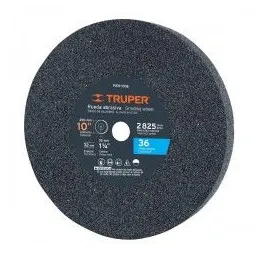  Piedra para Esmeril 10" x1-1/4" G36 E32mm Oxido Aluminio, Truper 12401 55.084746 Piedra para Esmeril 10" x1-1/4" G36 E32mm Oxid