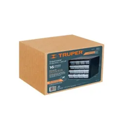  Organizador 16 Gavetas 27x16x22cm Compartimientos ABS Truper 11851 41.525424 Organizador 10" con 16 Gavetas 27x22x16cm Comparti