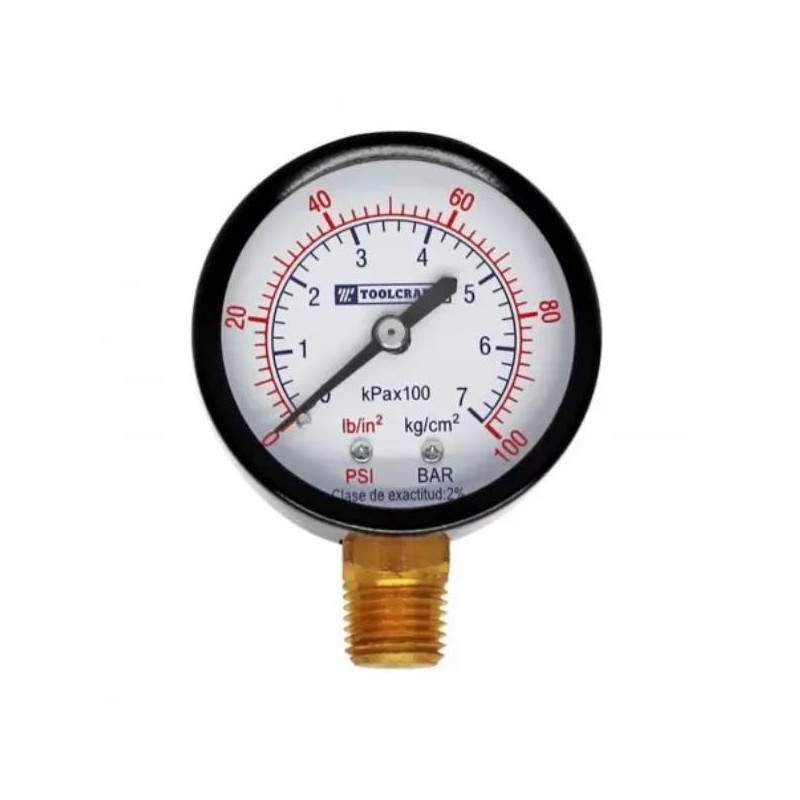  Manometro 0-100 PSI Tanque de Aire y Compresores Toolcraft TC2030 8.728814 Manometro 0-100 PSI Tanque de Aire y Compresores Too