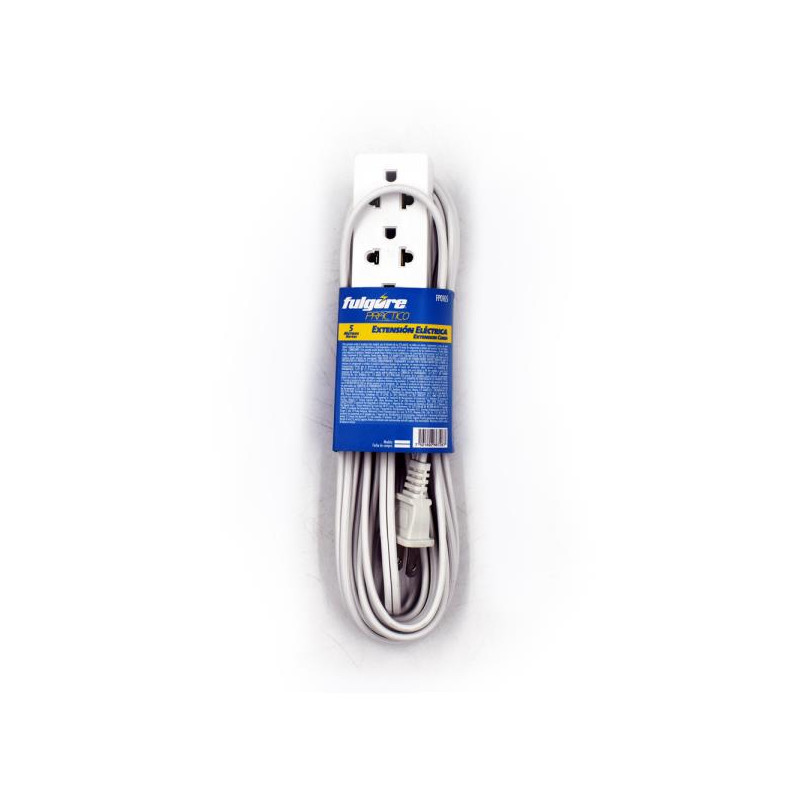  Extension Electrica 5M 15A 3Tomas Uso Domestico Blanco Fulgore FP0105 5.254237 Extension Electrica 5M 15A 3Tomas Uso Domestico 