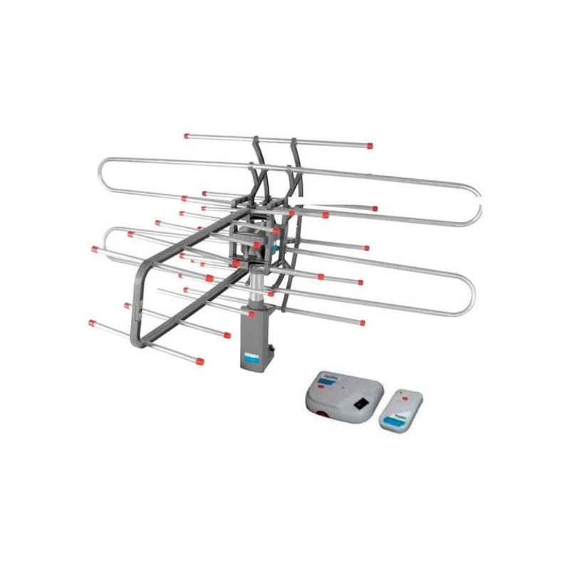  Antena Aerea HDTV Amplificada Giratoria 360 Grados a CRemoto, HD VHF UHF DAB y Digitales Fulgore FU0622 57.627119 Antena Aerea 