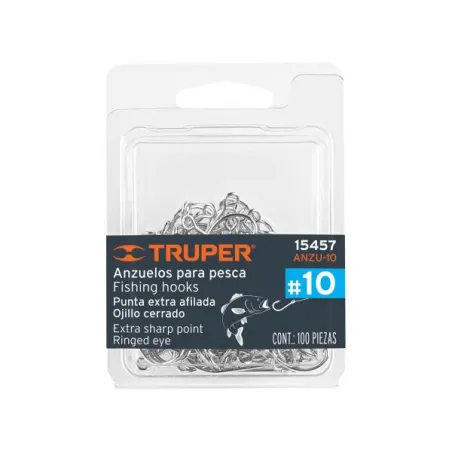  Anzuelo para Pesca #10 Blister 100Piezas, Truper 15457 12.372881 Anzuelo para Pesca N° 10 Blister con 100 Piezas, Truper 15457
