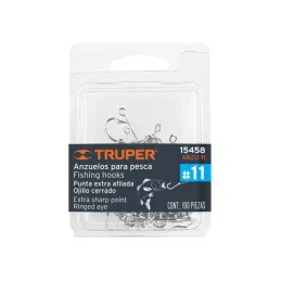 Anzuelo para Pesca #11 Blister 100Piezas, Truper 15458 10.508475 Anzuelo para Pesca N° 11 Blister con 100 Piezas, Truper 15458
