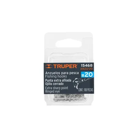  Anzuelo para Pesca #20 Blister 100Piezas, Truper 15468 7.542373 Anzuelo para Pesca N° 20 Blister con 100 Piezas, Truper 15468


