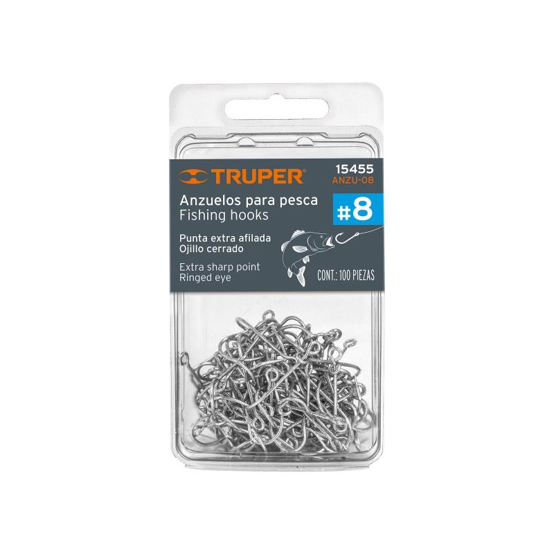  Anzuelo para Pesca #8 Blister 100Piezas, Truper 15455 18.644068 Anzuelo para Pesca N° 8 Blister con 100 Piezas, Truper 15455

A