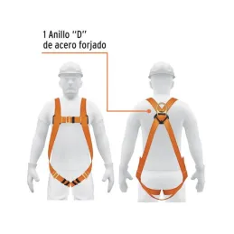  Arnes de Cuerpo completo 1 anillo contra caidas, Cinta de 40mm, Carga 100kg, ARN-5435 14432 Truper 64.40678 Arnes de Cuerpo Com