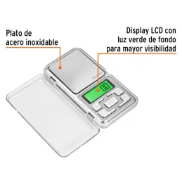  Balanzas Electronica de Bolsillo 500g 5Medidas Plato inox, Truper 100786  18.644068 Mini Balanza Gramera Digital Bascula Joyerí