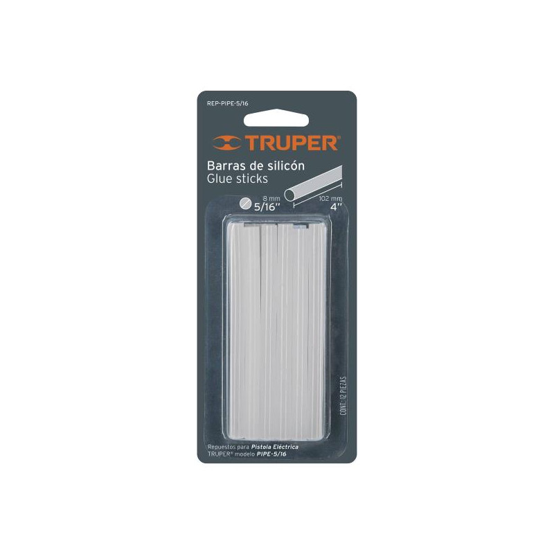  Barra de Silicona 5/16 10cm, Glue Sticks Blister 12pzas, Truper 17537 2.372881 Barra de Silicona 5/16" x 10cm, Blister x 12pzas
