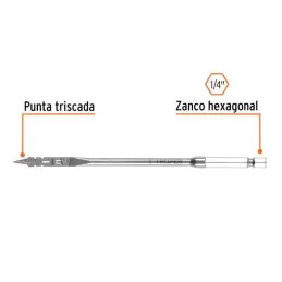  Broca Mecha Plana 1/4" x15cm Z1/4 Truper 11360 3.474576 Broca Plana de Manita para Madera 1/4" - 6.5 mm Truper 11360

Punta tri