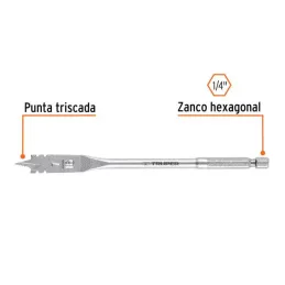  Broca Mecha Plana 7/16" x15cm Z1/4 Truper 11369 3.644068 Broca Plana de Manita para Madera 7/16" - 11 mm Truper 11369

Punta tr