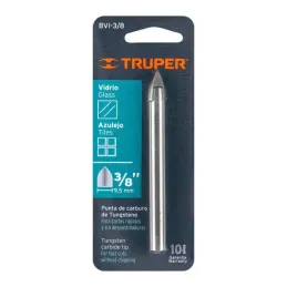  Brocas Ceramica 3/8" - 9.5mm, Punta de Carburo de Tungsteno, BVI-3/8 11704 Truper  6.779661 Broca para Vidrio y Azulejo 3/8", B