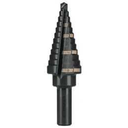  Brocas Escalonada HSS 12 Escalones 3/16"-7/8" x80mm, Truper 12125 39.830508 Broca Escalonada Oxido Negro HSS 12 Escalones 3/16"