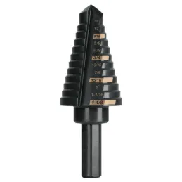  Brocas Escalonada HSS 12 Escalones 7/16"-1-1/8" x79mm, Truper 101458 70.338983 Broca Escalonada Oxido Negro HSS 12 Escalones 7/